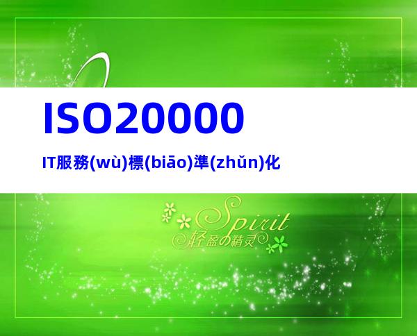 ISO20000IT服務(wù)標(biāo)準(zhǔn)化