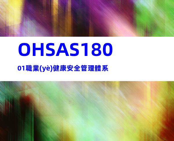OHSAS18001職業(yè)健康安全管理體系