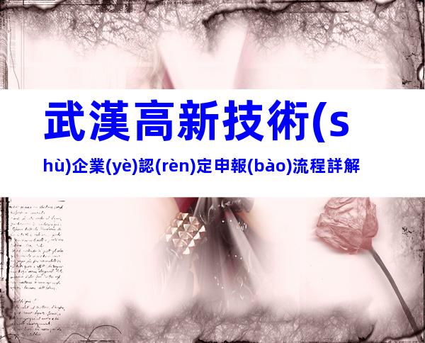 武漢高新技術(shù)企業(yè)認(rèn)定申報(bào)流程詳解