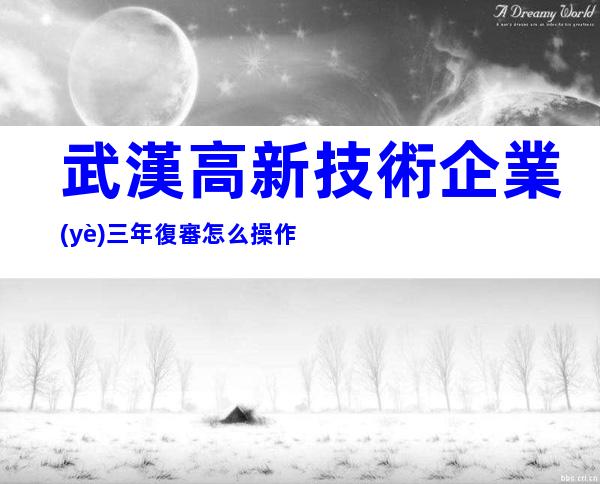 武漢高新技術企業(yè)三年復審怎么操作